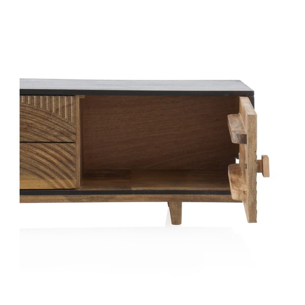 Čierny/prírodný TV stolík z mangového dreva 150x40 cm Mango - Geese-image-4