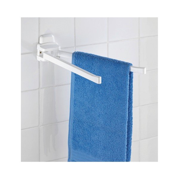 Biely nástenný držiak s 2 ramenami na uteráky Wenko Pure-image-1