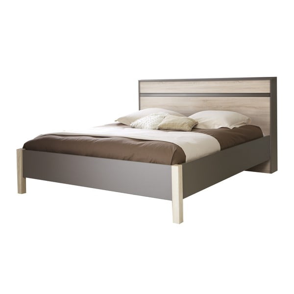 Sivá dvojlôžková posteľ 13Casa Bogart, 140 x 190 cm