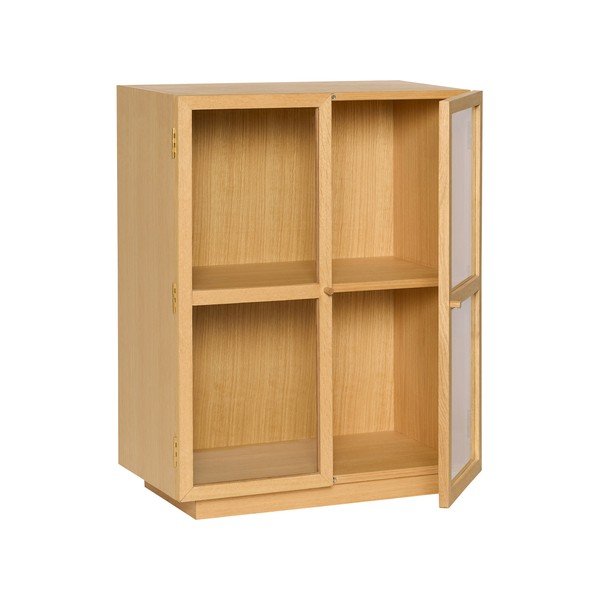 Závesná vitrína v dekore duba v prírodnej farbe 70x90x39 cm Mae – Hübsch-image-4