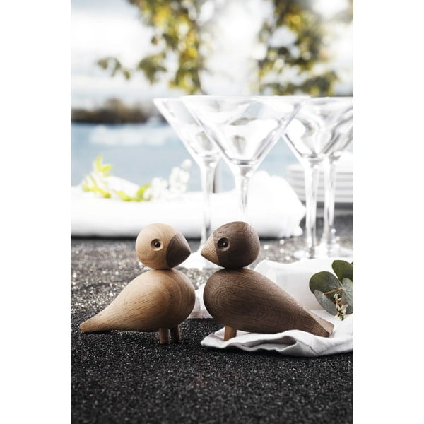 Súprava 2 sošiek z masívneho dubového dreva Kay Bojesen Denmark Lovebirds-image-2