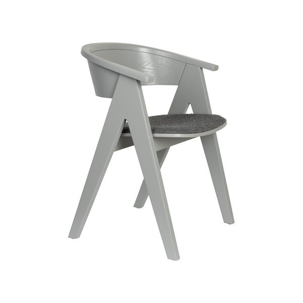 Sivé čalúnené jedálenské kreslo s podrúčkami NDSM – Zuiver