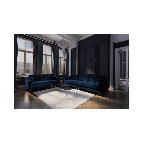 Tmavomodrá dvojmiestna pohovka Mazzini Sofas Marigold-image-2