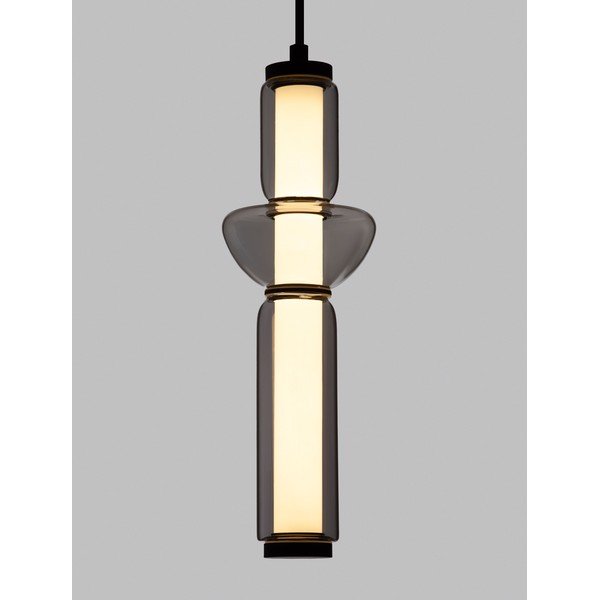 Sivé sklenené LED závesné svietidlo so stmievačom ø 12 cm Ulon – Nova Luce-image-1