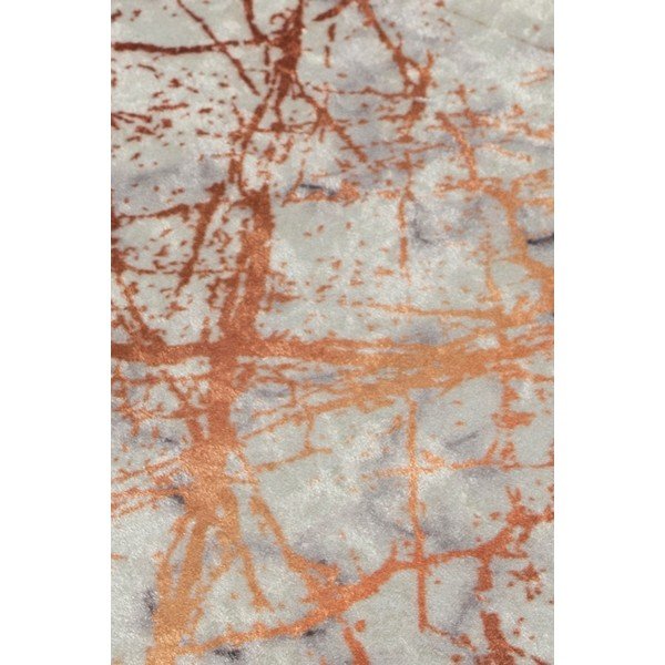 Bielo-oranžová kúpeľňová predložka s motívom mramoru Chilai Marble, 60 x 40 cm-image-3