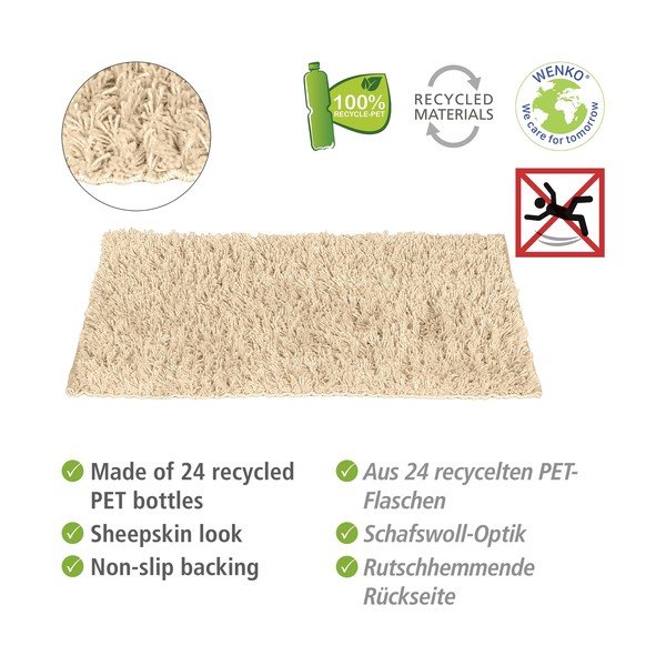 Béžová textilná kúpeľňová predložka 60x90 cm Lanas – Wenko-image-3