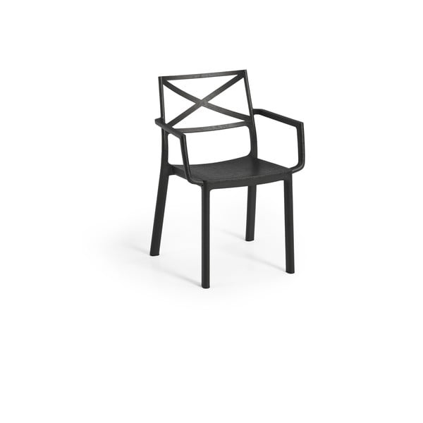 Čierna plastová záhradná stolička Metalix – Keter