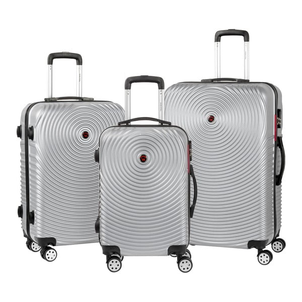 Sada 3 sivých cestovných kufrov na kolieskach Murano Traveller