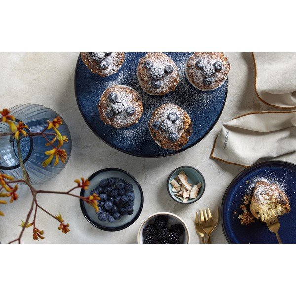 Čierny/modrý dezertný tanier z kameniny ø 21 cm Gastro Dark Blue/Black – Bitz-image-1