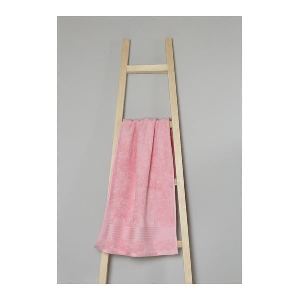 Svetloružový bavlnený uterák My Home Plus Spa, 50 × 90 cm