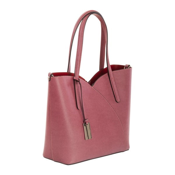 Ružová kabelka z pravej kože Andrea Cardone Malva Sand