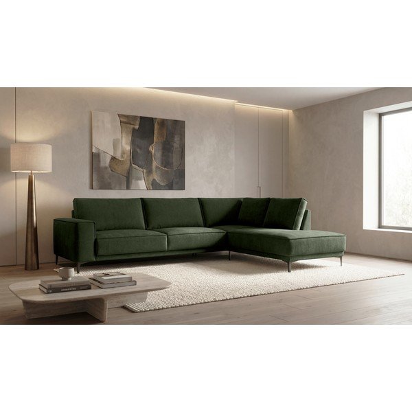 Zelená ženilková rohová pohovka (pravý roh/do L) Copenhagen – Scandic-image-1