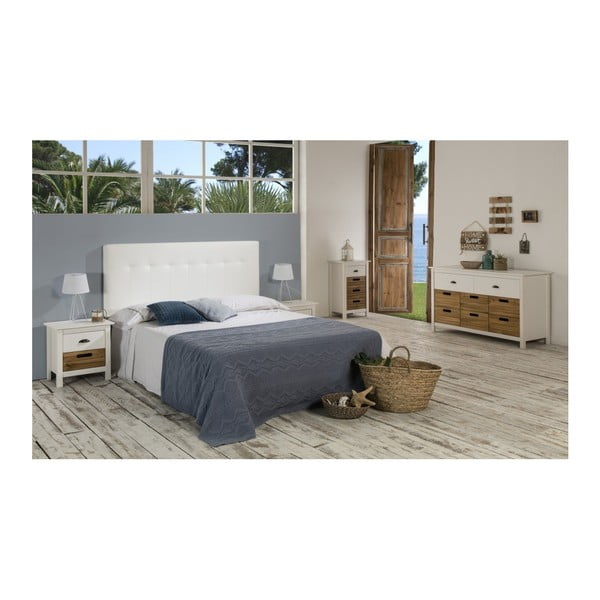 Biela komoda z masívneho borovicového dreva s 8 zásuvkami Marckeric Ibiza-image-4