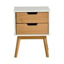 Bielo-hnedý nočný stolík z masívneho borovicového dreva Marckeric Baku