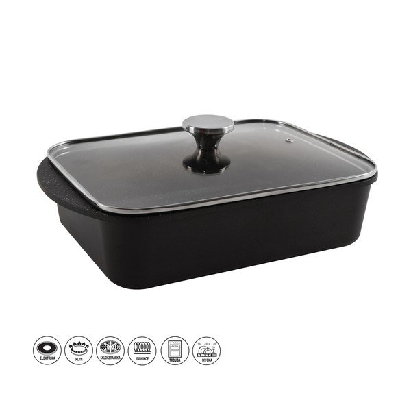 Pekáč z nepriľnavého hliníka so skleneným vekom Orion Grande, 40 x 27,5 cm