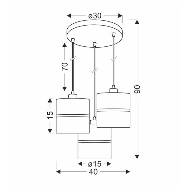 Čierne závesné svietidlo s textilným tienidlom ø 15 cm Assam – Candellux Lighting-image-3