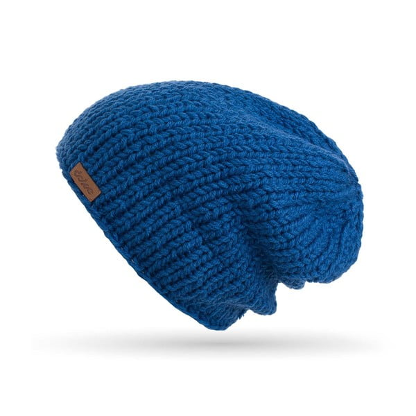 Modrá ručne pletená čiapka DOKE Mina
