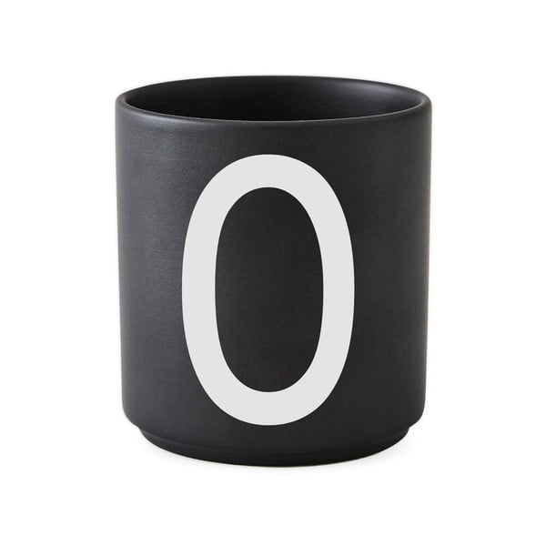 Čierny porcelánový hrnček Design Letters Alphabet O, 250 ml