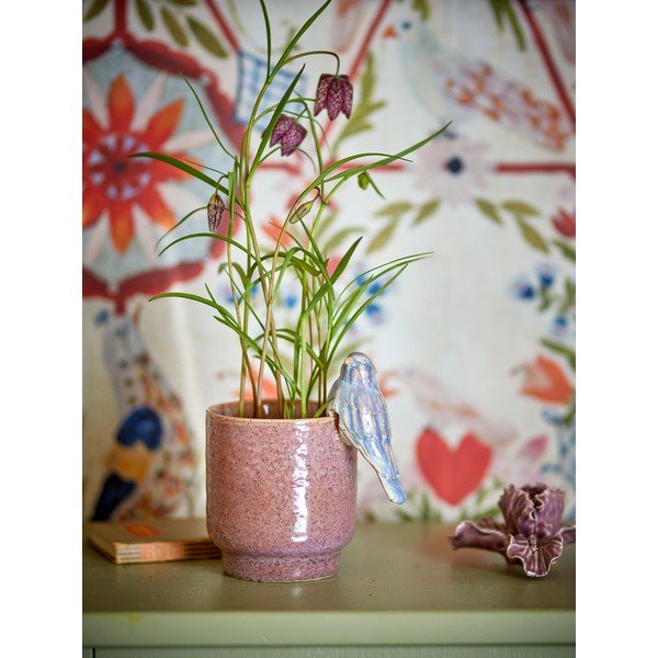 Kameninový ručne maľovaný obal na kvetináč ø 11 cm Larky – Bloomingville-image-1