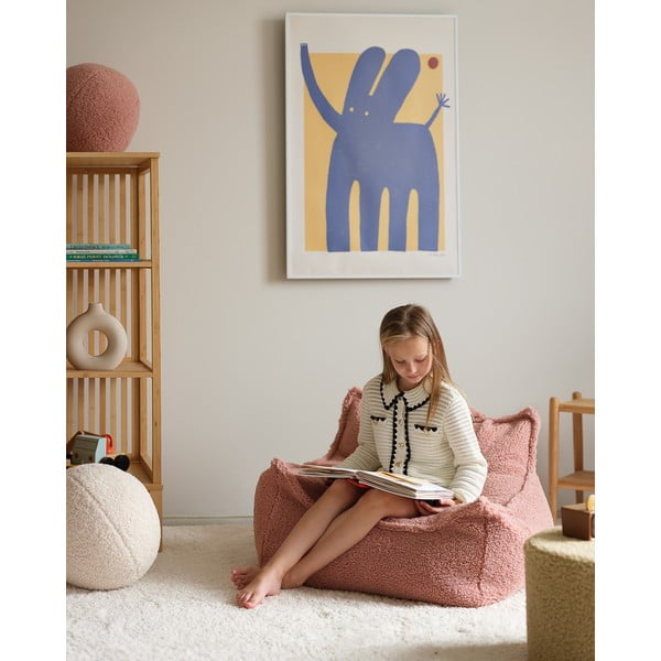Ružový detský sedací vak z textílie buklé Chair – Wigiwama-image-1