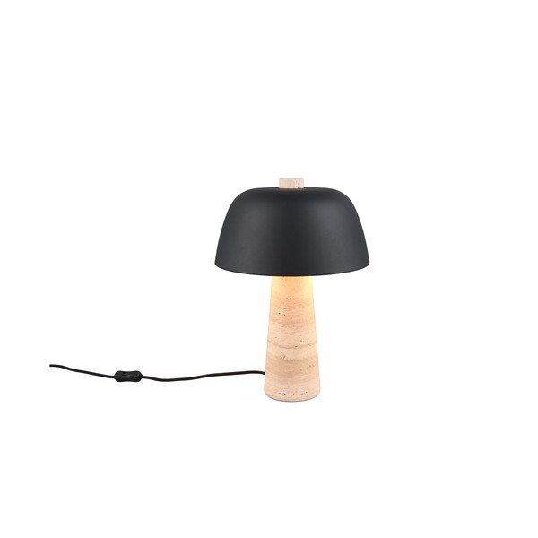 Čierna/béžová stolová lampa s kovovým tienidlom (výška  41 cm) Timba – Trio Select-image-2