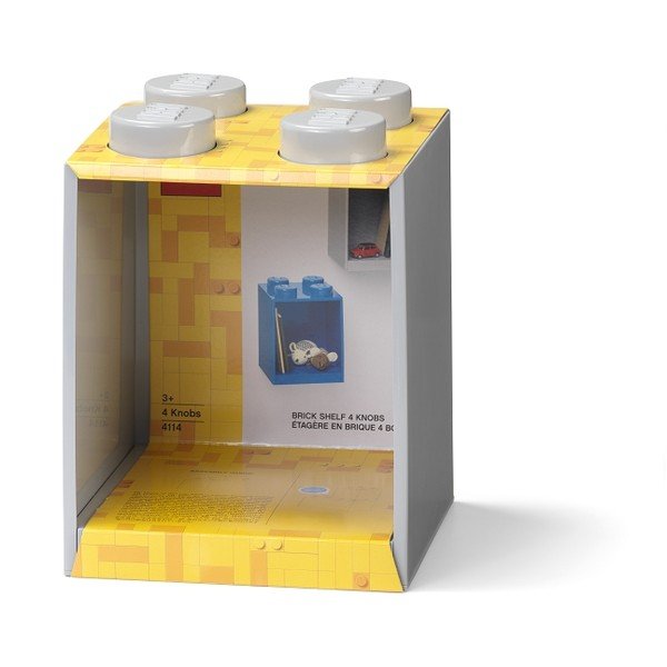 Detská sivá nástenná polica LEGO® Brick 4-image-3