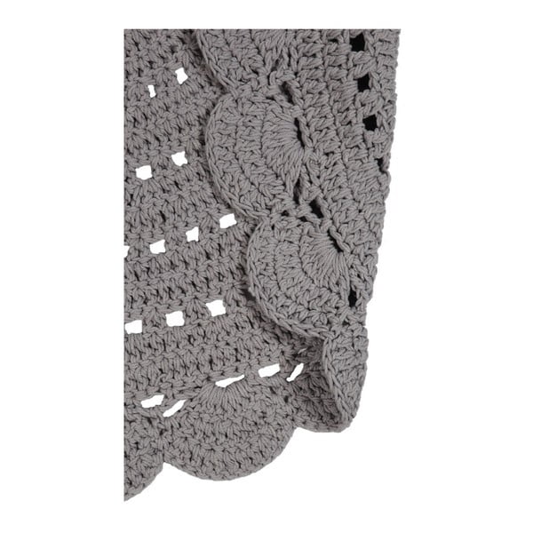 Sivý ručne háčkovaný bavlnený koberec Nattiot Alma, ⌀ 120cm-image-2