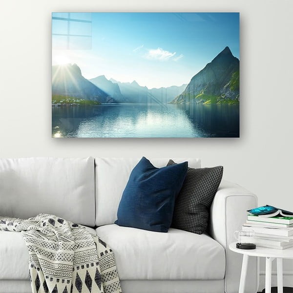 Sklenený obraz 100x70 cm Fjord - Wallity-image-1
