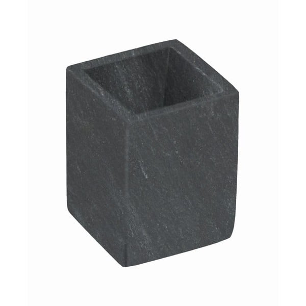 Tmavosivý mramorový téglik na zubné kefky Aixa – Kave Home