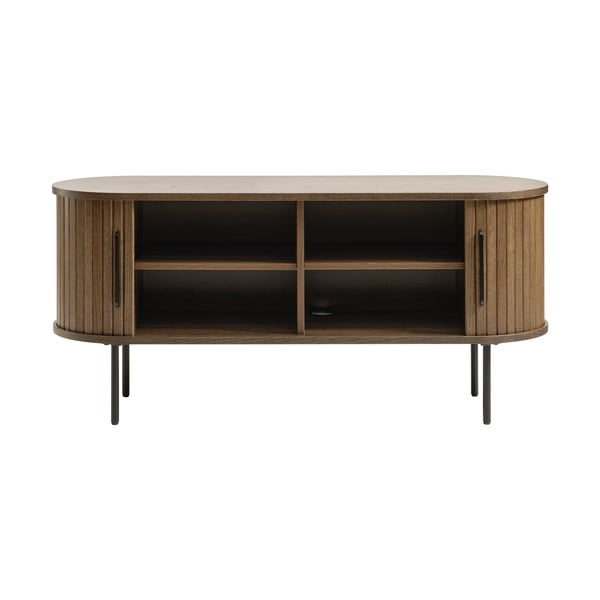 Hnedý TV stolík v dekore duba 120x56 cm Nola – Unique Furniture-image-3