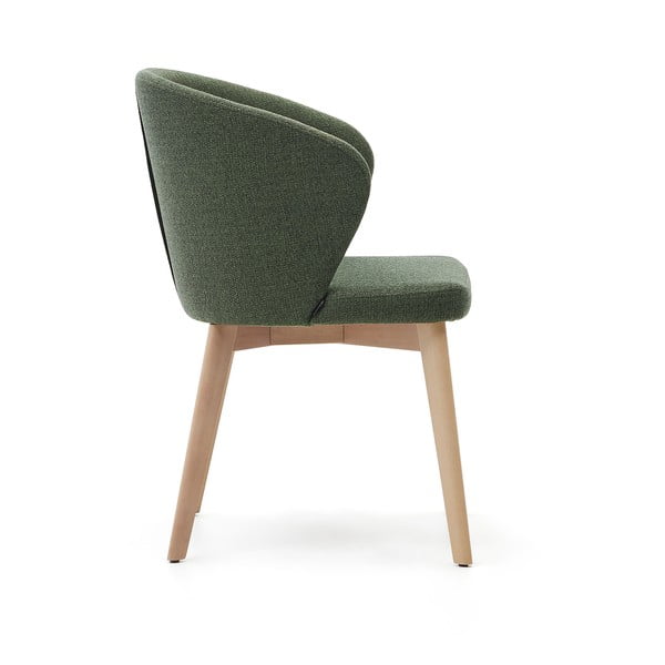 Tmavozelené čalúnené jedálenské kreslo Darice – Kave Home-image-3