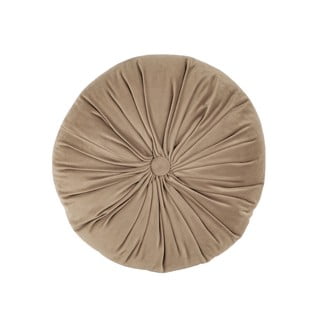 Hnedý zamatový dekoratívny vankúš Tiseco Home Studio Velvet, ø 38 cm