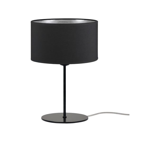 Čierna stolová lampa s detailom v striebornej farbe Sotto Luce Tres S, ⌀ 25 cm