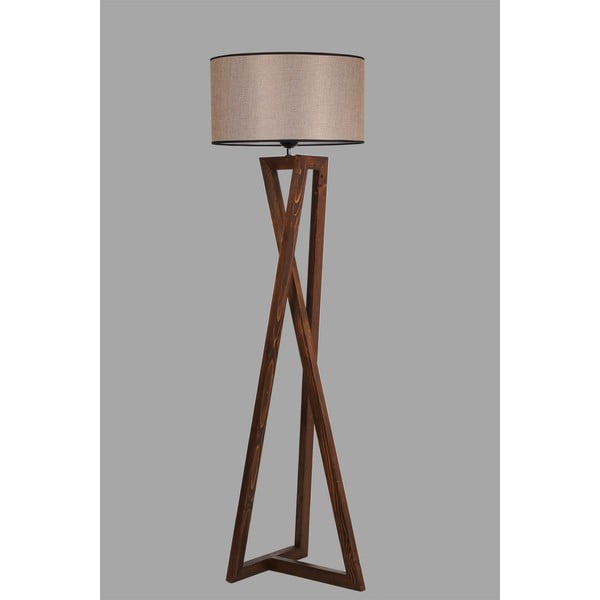 Hnedá stojacia lampa s textilným tienidlom (výška 149 cm) Maçka – Opviq lights-image-1