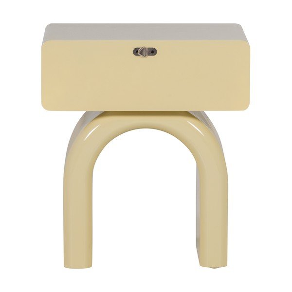 Svetložltý lesklý nočný stolík Zorel – WOOOD-image-4