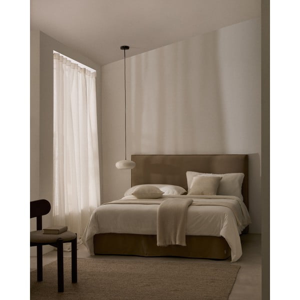 Taupe čalúnená dvojlôžková posteľ 180x200 cm Jaira – Kave Home-image-1