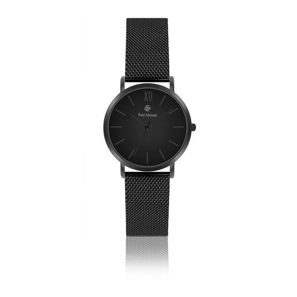 Dámske hodinky s čiernym kovovým remienkom Paul McNeal Noche, ⌀ 3,6 cm