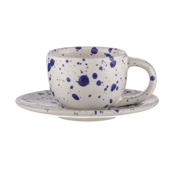 Bielo-modré šálky na espresso z kameniny v súprave 2 ks 100 ml Carnival – Ladelle-image-1