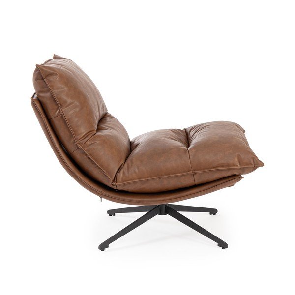 Koňakovohnedé kreslo s úložným priestorom z imitácie kože Alanez – Bizzotto-image-3