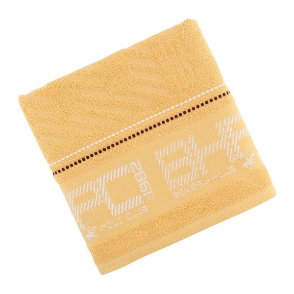 Žltý uterák Beverly Hills Polo Club Logan, 50 × 100 cm