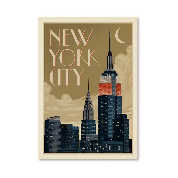 Plagát Americanflat NYC Skyline, 42 x 30 cm