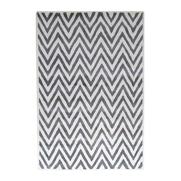 Vlnený koberec Ziggy Ivory/Silver, 153x244 cm