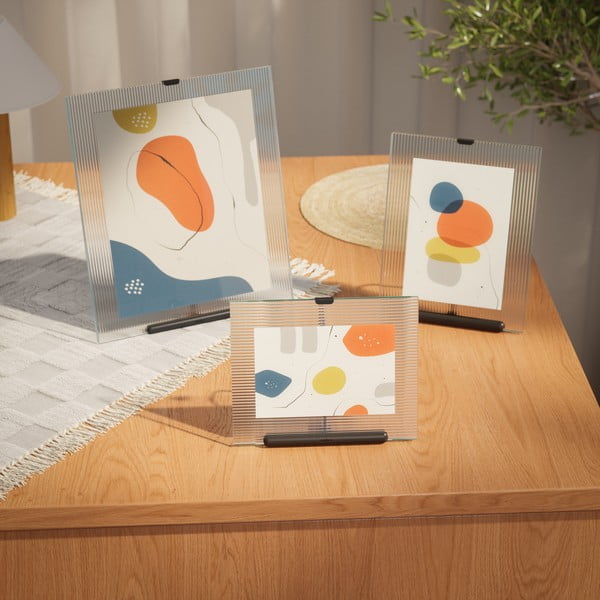 Čierny sklenený stojací rámček 19x23 cm Flute – Umbra-image-3