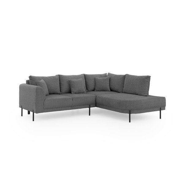 Tmavosivá ženilková rohová pohovka (pravý roh/do L) Mauris  – Ropez-image-2