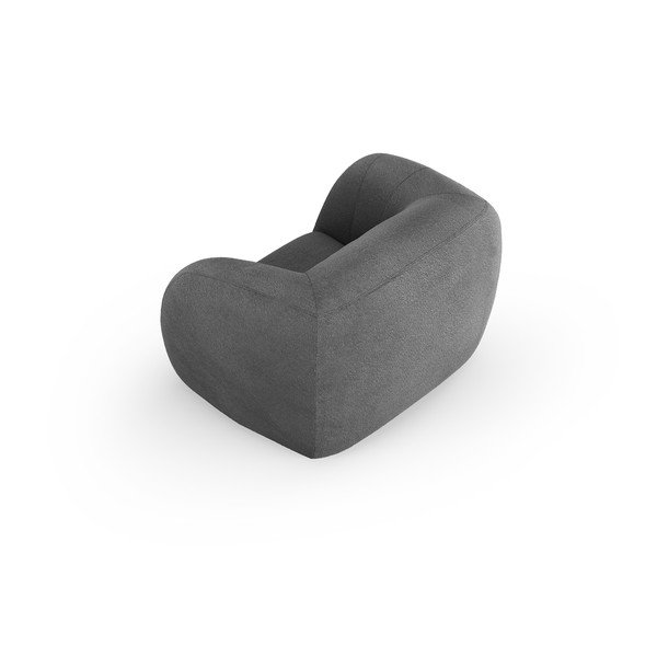 Sivé kreslo z textílie buklé Essen – Cosmopolitan Design-image-3