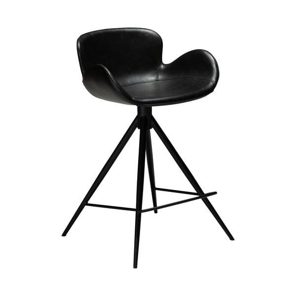 Čierna barová stolička z imitácie kože DAN–FORM Denmark Gaia, výška 87 cm