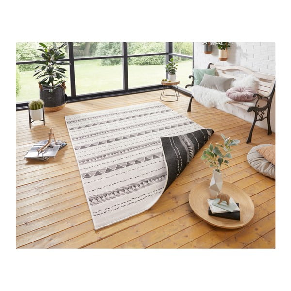 Čierno-krémový vonkajší koberec NORTHRUGS Bahamas, 160 x 230 cm-image-4