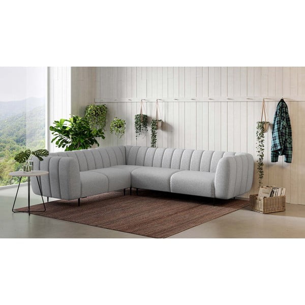 Svetlosivá rohová pohovka (ľavý roh/do L) Shel – Ghado-image-1