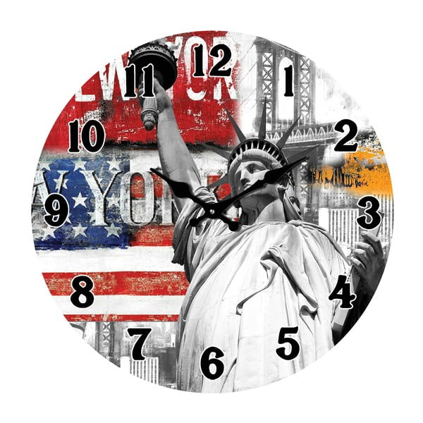 Sklenené hodiny V New Yorku, 34 cm