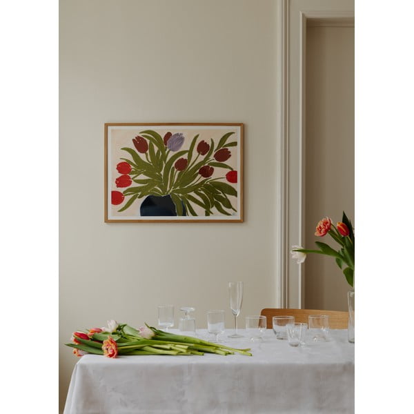 Plagát 70x50 cm Tulips in a Blue Vase – Anine Cecilie Iversen – The Poster Club-image-1
